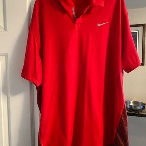 Nike Tiger Woods collection Men's Vivid Red golf Polo Shirt
